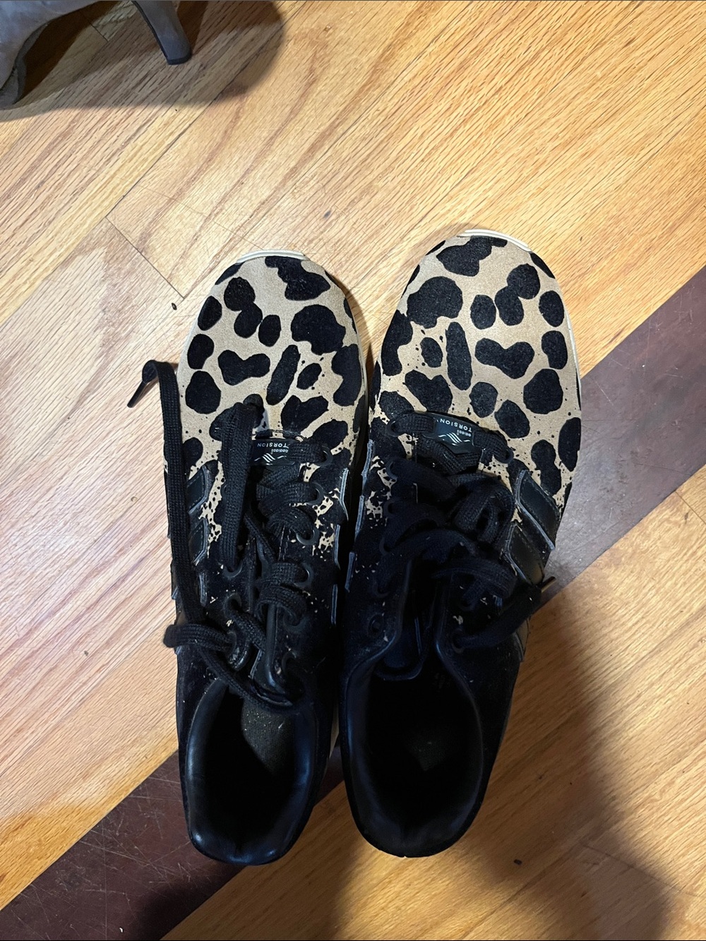 adidas Women's Leopard Print Lace-Up Sneakers in Black & Tan